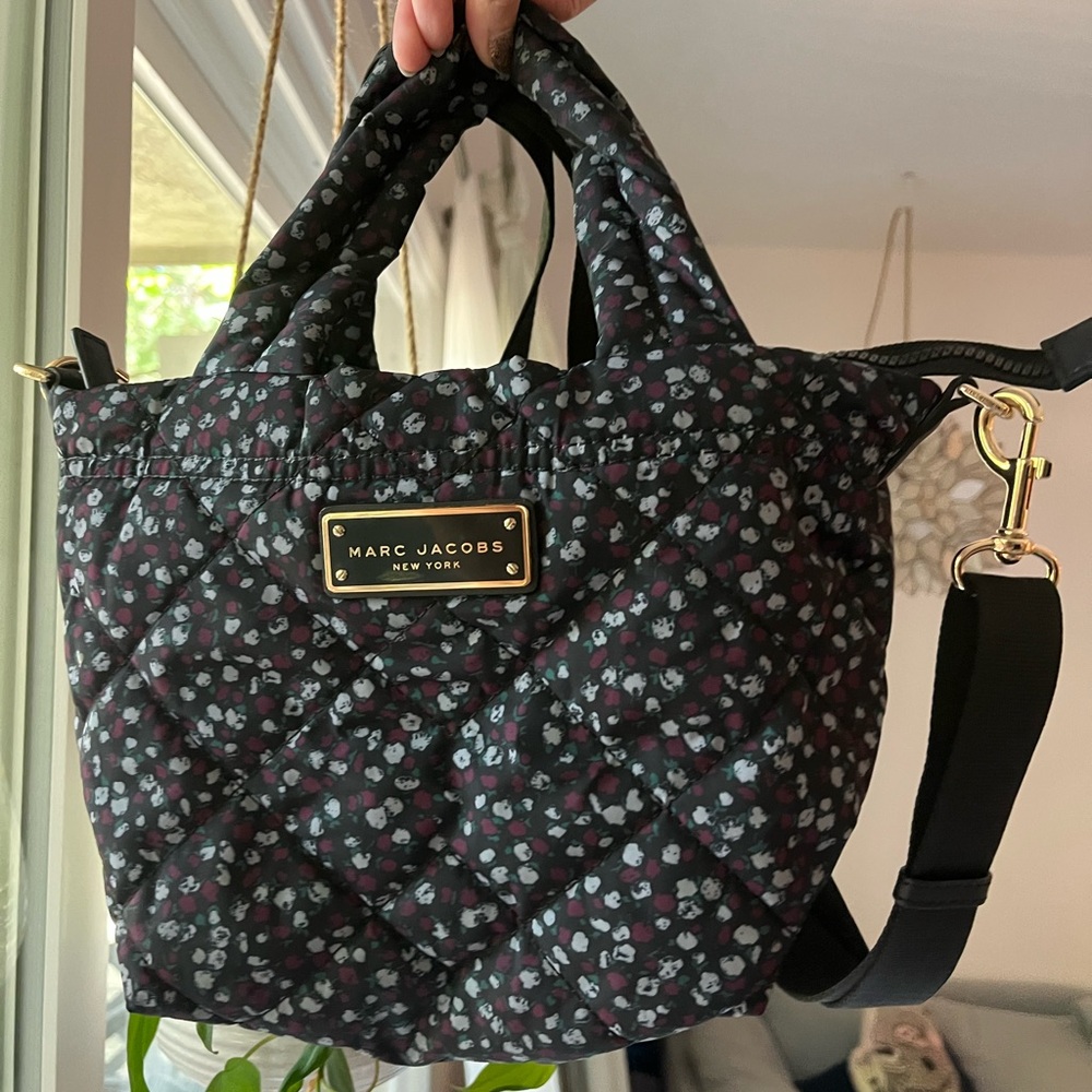 Marc Jacobs Black Quilted Floral Mini Bag